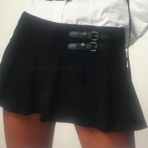 UO Black Pleated Kilt Micro Mini Skort Size S